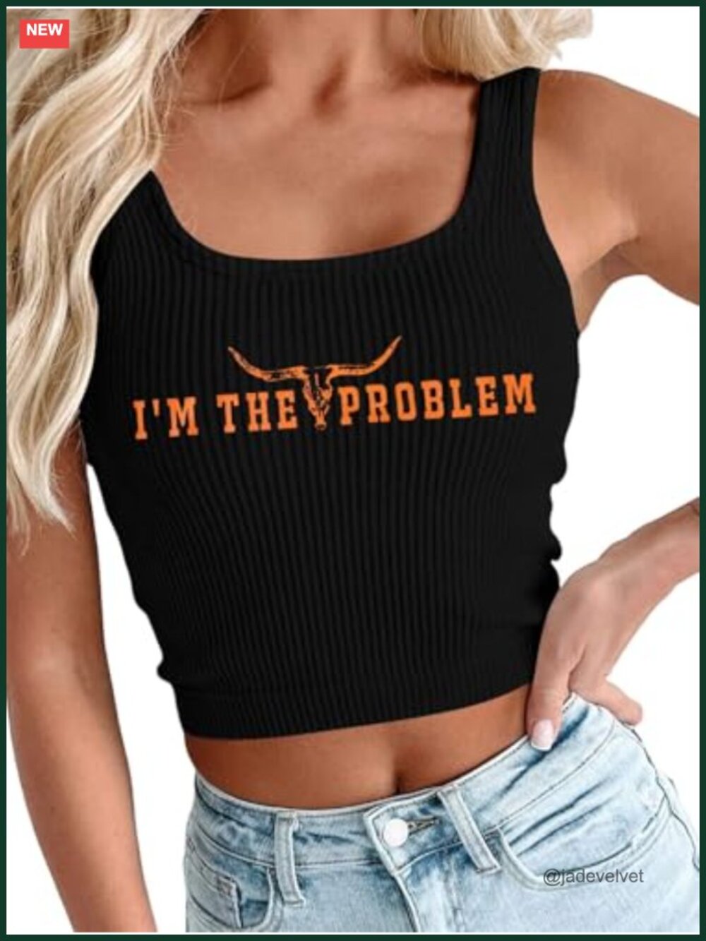 Western Country Music Ribbed Knit Crop Tank Top Cowgirl Concert Outfit